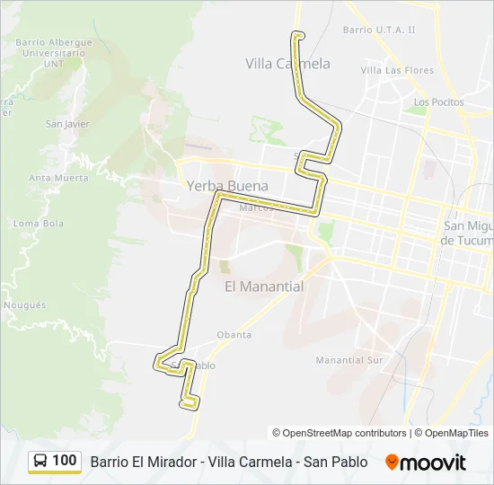 100 Bus Line Map