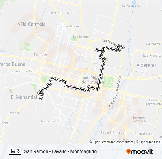 Mapa de 3 de autobús