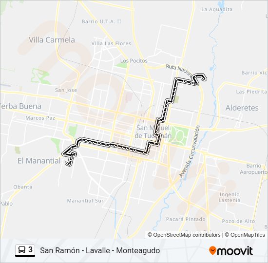 Mapa de 3 de autobús