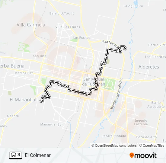 3 Bus Line Map