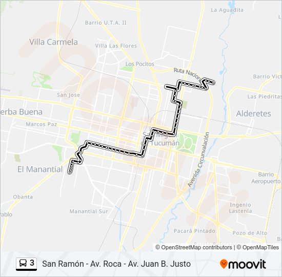 Mapa de 3 de autobús