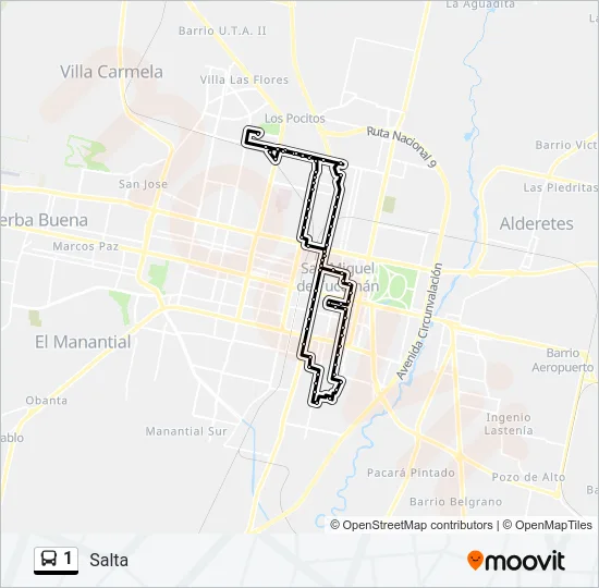 1 Bus Line Map