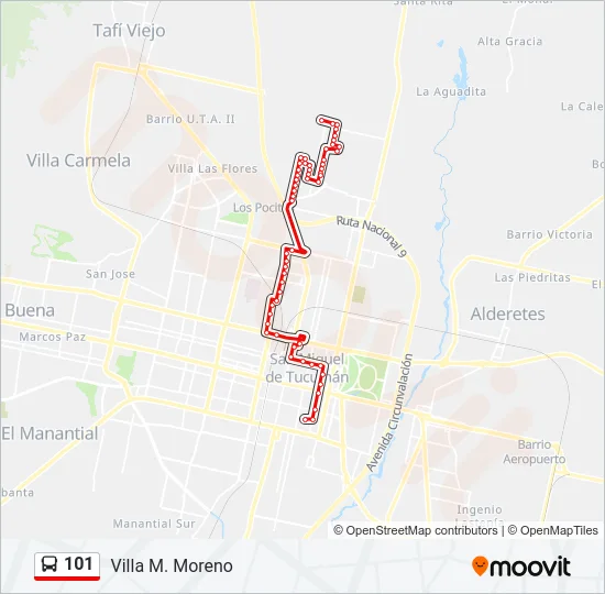 101 Bus Line Map