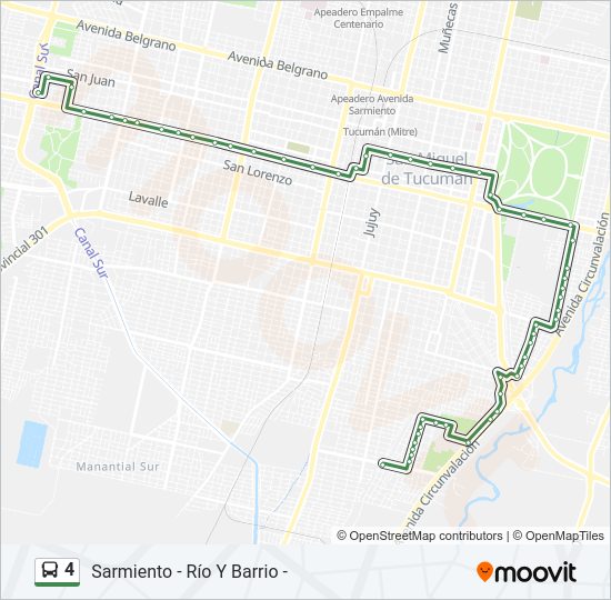 Mapa de 4 de autobús