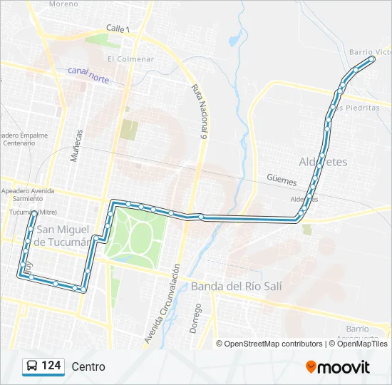 124 Bus Line Map