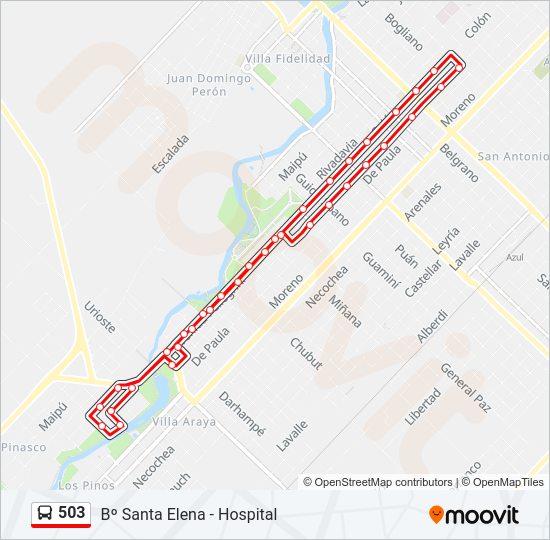 Mapa de 503 de autobús