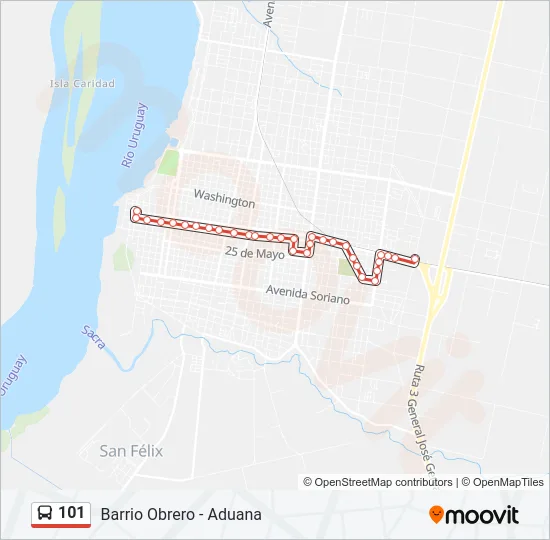 101 Bus Line Map