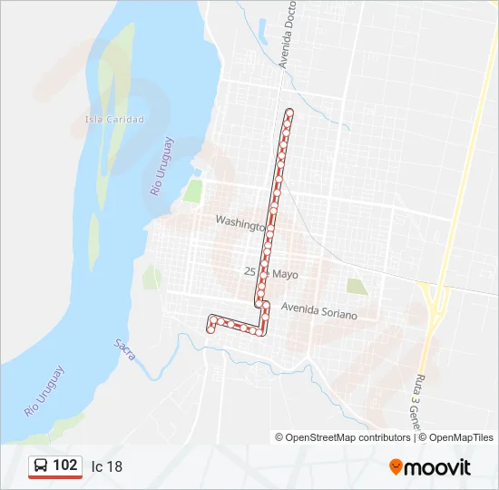 102 Bus Line Map