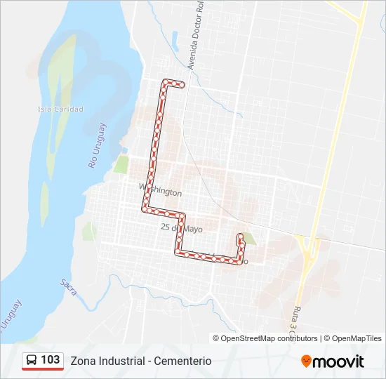 103 Bus Line Map