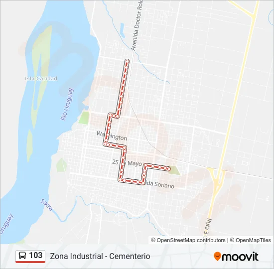 103 Bus Line Map