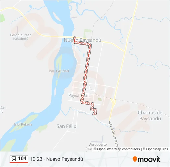 104 Bus Line Map