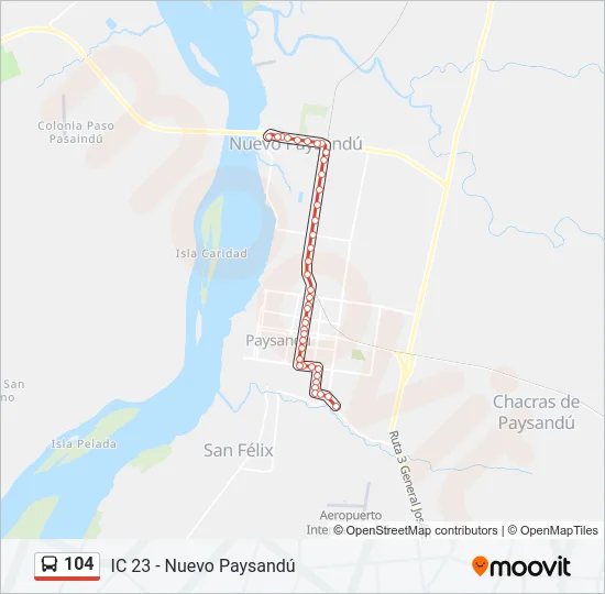 104 Bus Line Map
