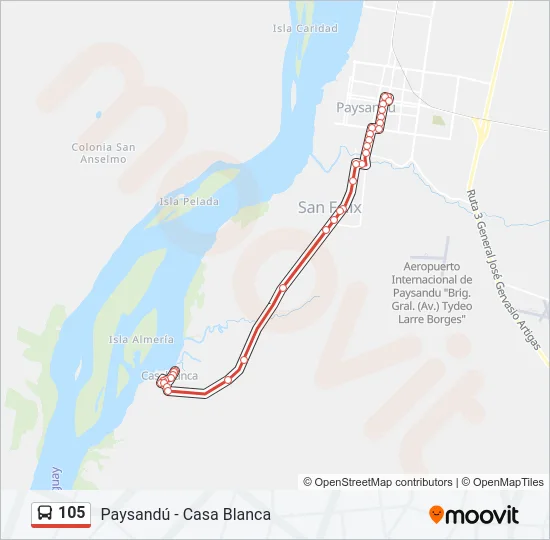 105 Bus Line Map