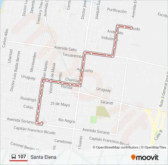 107 Bus Line Map