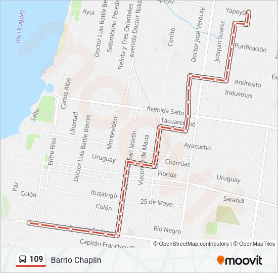 109 Bus Line Map