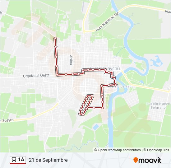 Mapa de 1A de autobús