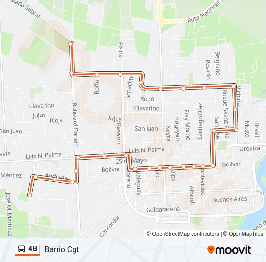 Mapa de 4B de autobús