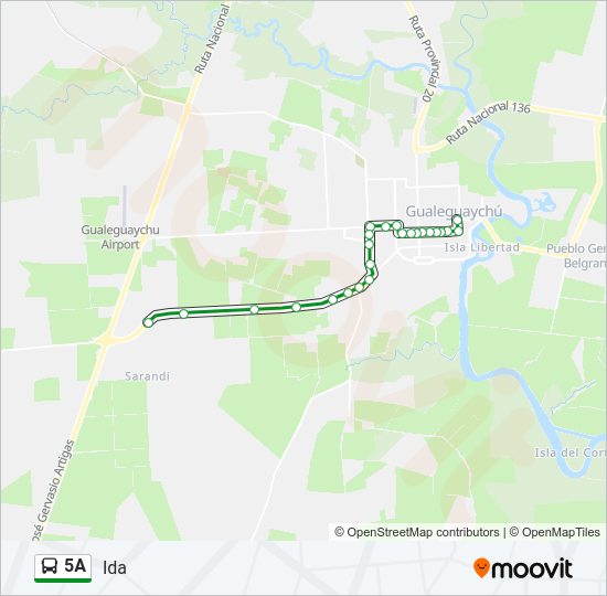 Mapa de 5A de autobús