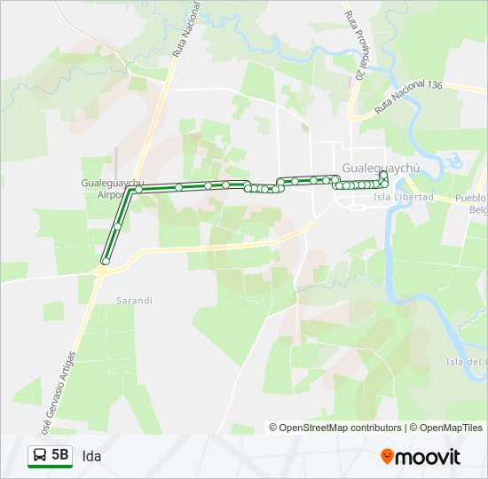 Mapa de 5B de autobús