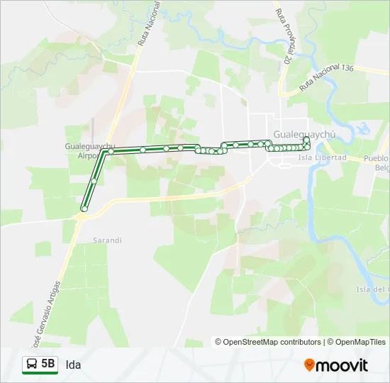 5B Bus Line Map