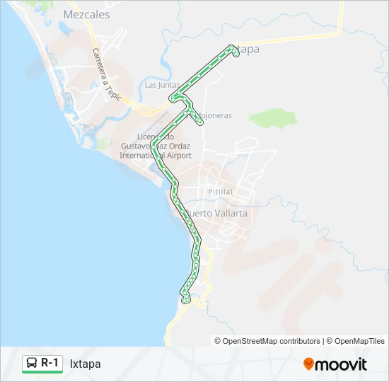 R-1 Bus Line Map