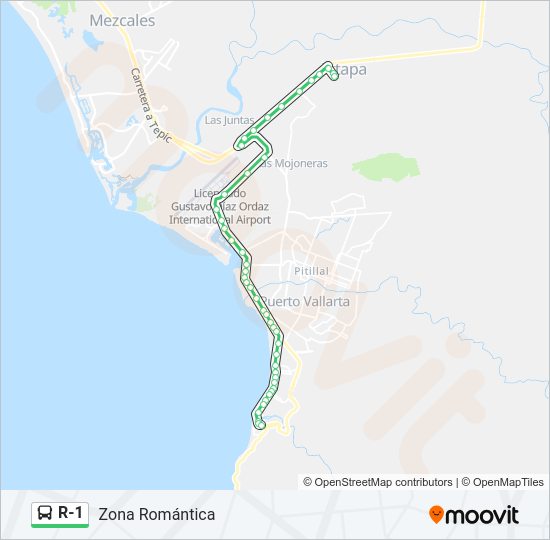 Mapa de R-1 de autobús