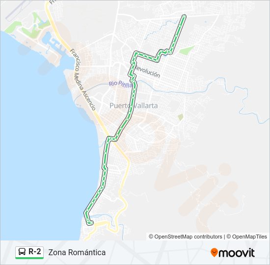Mapa de R-2 de autobús