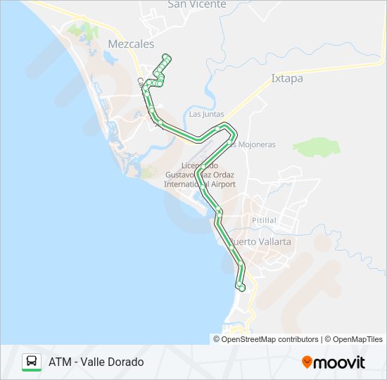 Mapa de VALLE DORADO de autobús