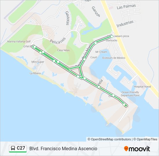 Mapa de C27 de autobús