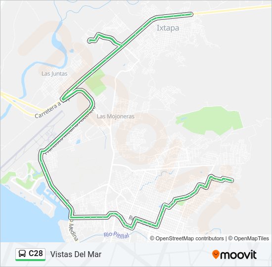 Mapa de C28 de autobús