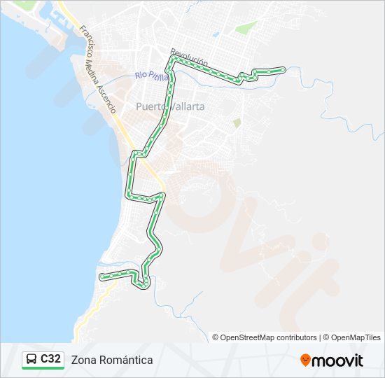Mapa de C32 de autobús