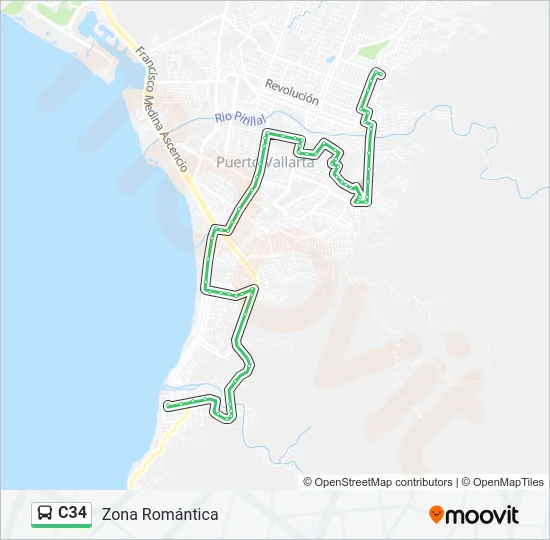 C34 Bus Line Map