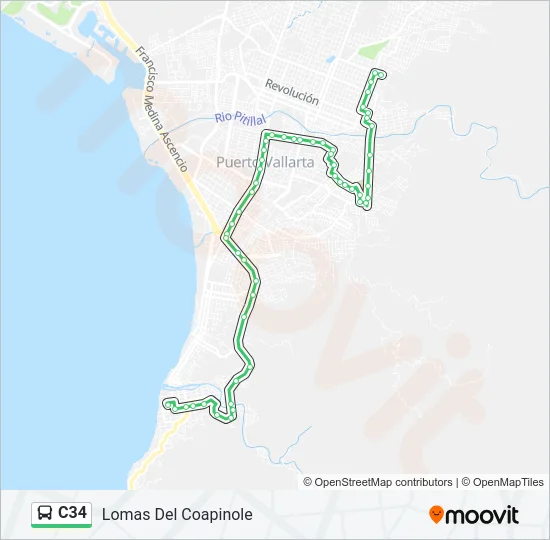 C34 Bus Line Map