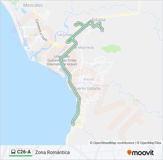 Mapa de C26-A de autobús