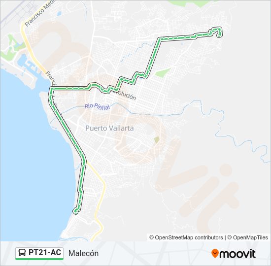 Mapa de PT21-AC de autobús