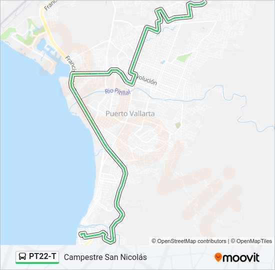 Mapa de PT22-T de autobús