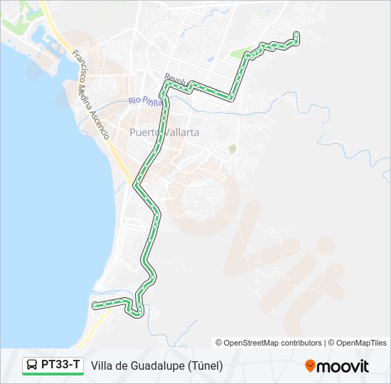 Mapa de PT33-T de autobús