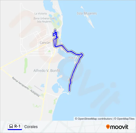 R-1 Bus Line Map