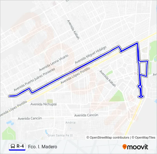 R-4 Bus Line Map