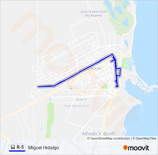 Mapa de R-5 de autobús