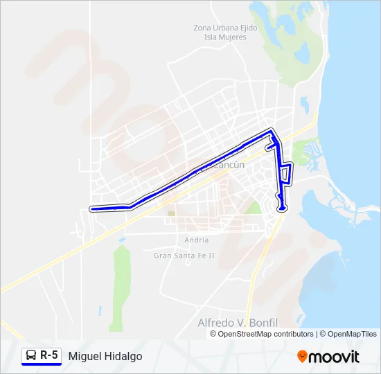 R-5 Bus Line Map