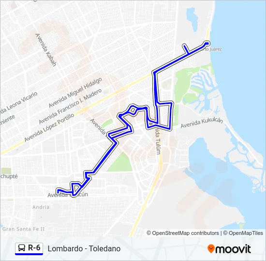 R-6 Bus Line Map
