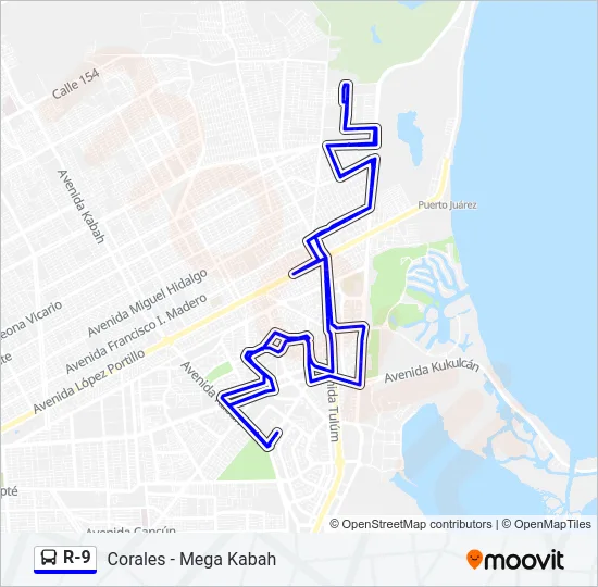 R-9 Bus Line Map