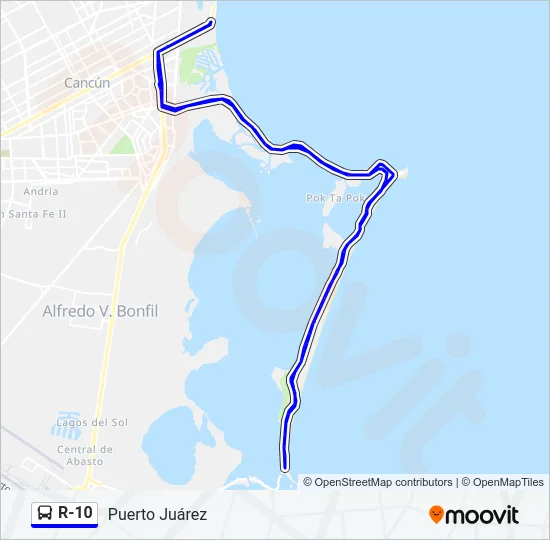 R-10 Bus Line Map