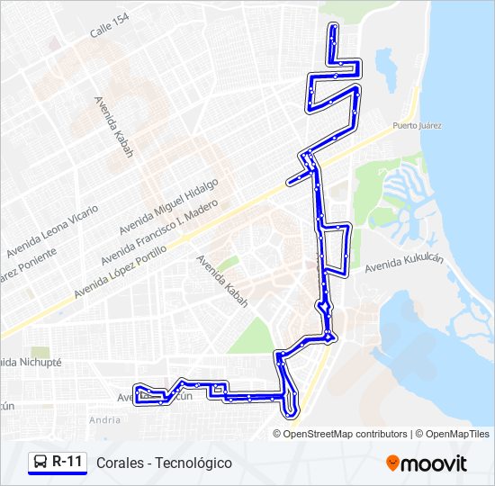 Mapa de R-11 de autobús