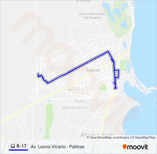 R-17 Bus Line Map
