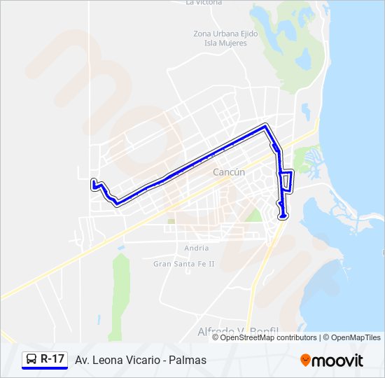 Mapa de R-17 de autobús