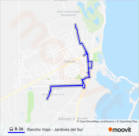 R-26 Bus Line Map