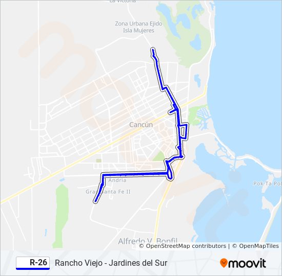 Mapa de R-26 de autobús