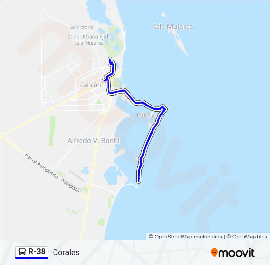 R-38 Bus Line Map